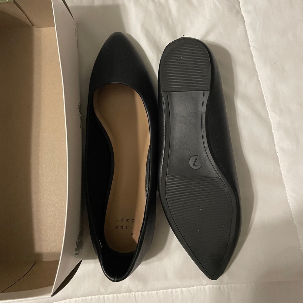 Pointy toed matte flats